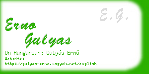 erno gulyas business card