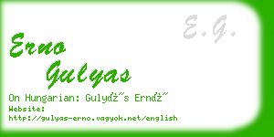 erno gulyas business card
